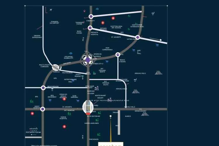 Location Map of Ashiana Aaroham